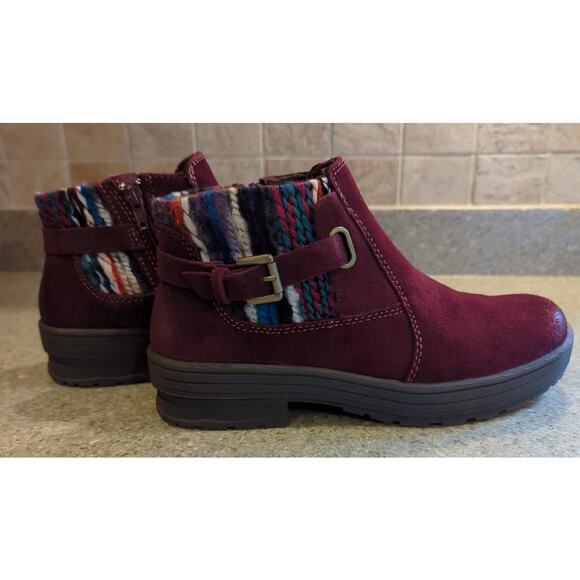 Earth Origins Tate Water Repellent Boots Merlot Cow Suede Aztec Women's Size 6.5 - Picture 8 of 8